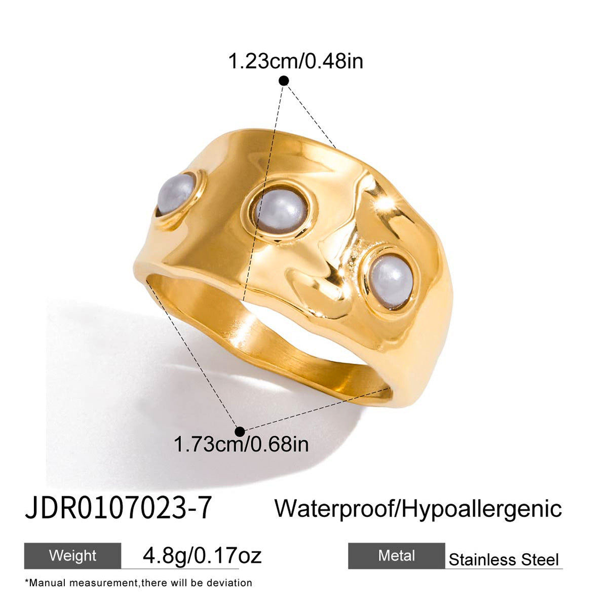 Anello Geometrico in Acciaio al Titanio con Finitura Placcata per Donne Accessorio di Moda Minimalista Gioielli Ipoallergenici in Acciaio Inossidabile