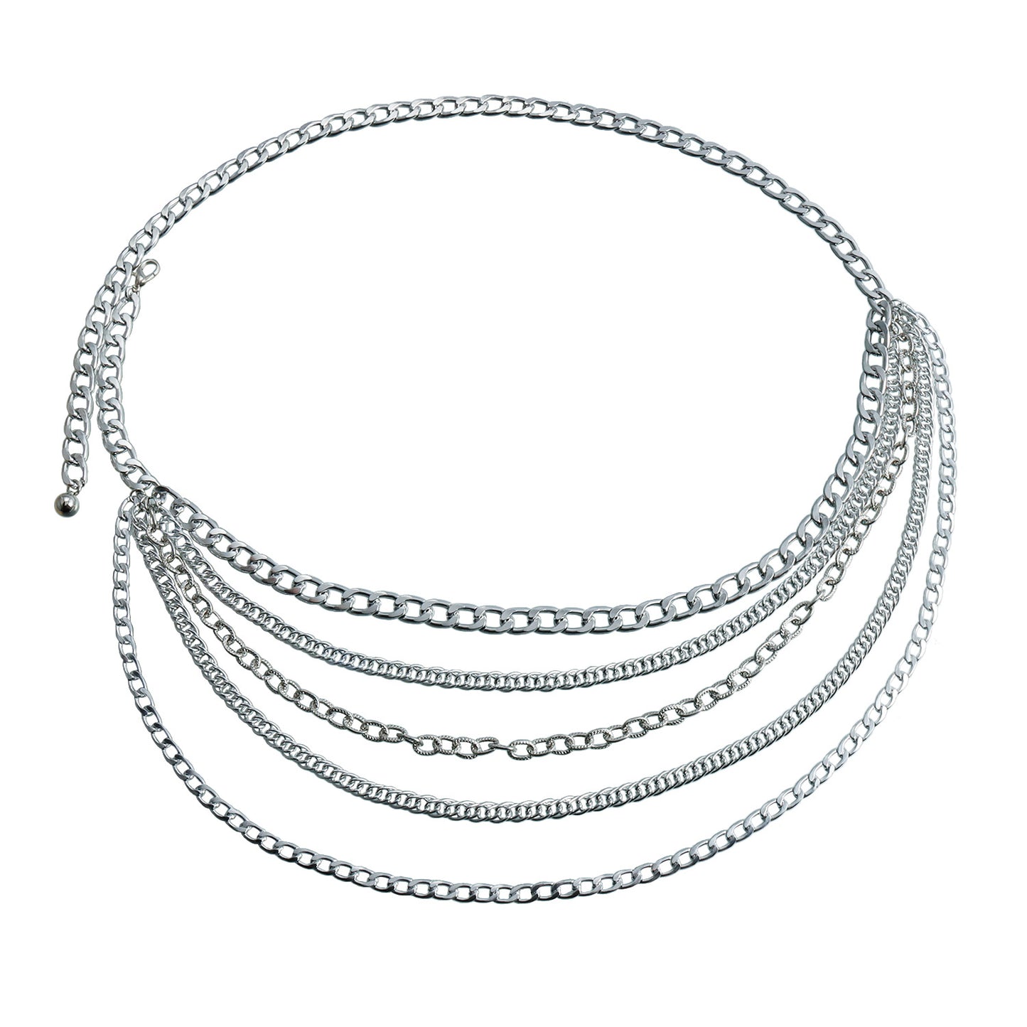 Punk Style Multi-Layer Metal Waist Chain for Women with Lobster Clasp, Minimalist Body Chain, Adjustable Layered Waist Jewelry