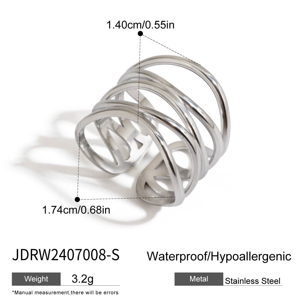 Geometric Plated Stainless Steel Ring for Women