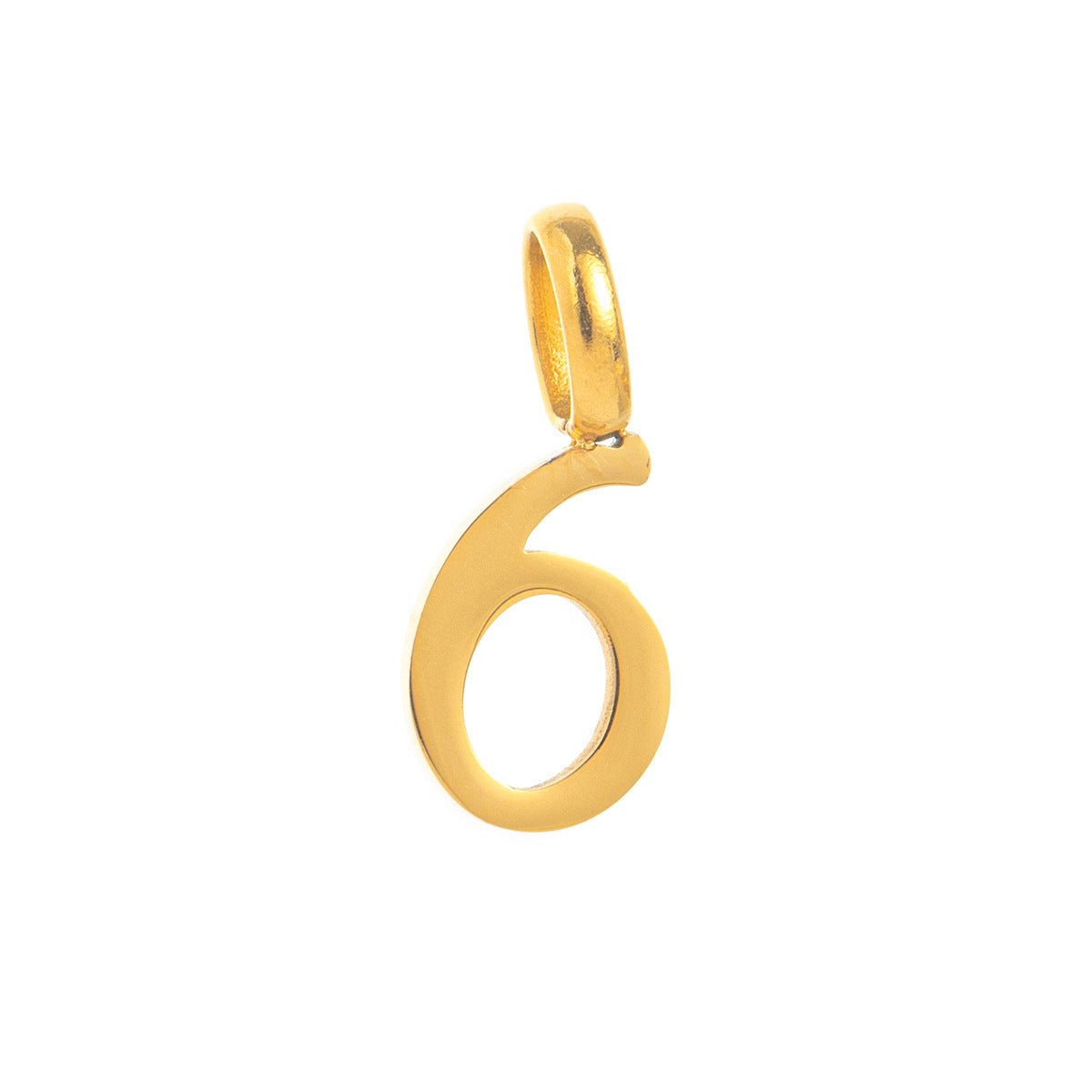 Minimalist 18K Gold Plated Titanium Steel Number Charm Bar