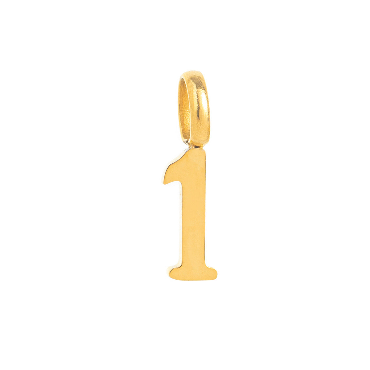 Minimalist 18K Gold Plated Titanium Steel Number Charm Bar