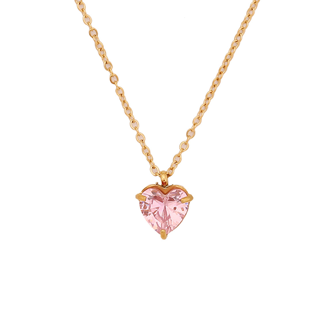 Collana con ciondolo a forma di cuore in acciaio inossidabile da donna, stile OL alla moda