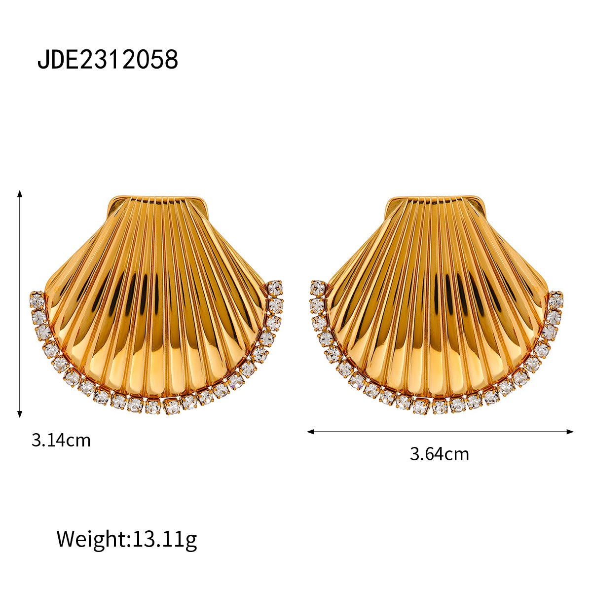 Trendy Natural Shell-Shaped Stainless Steel and Titanium Steel Plated Earrings