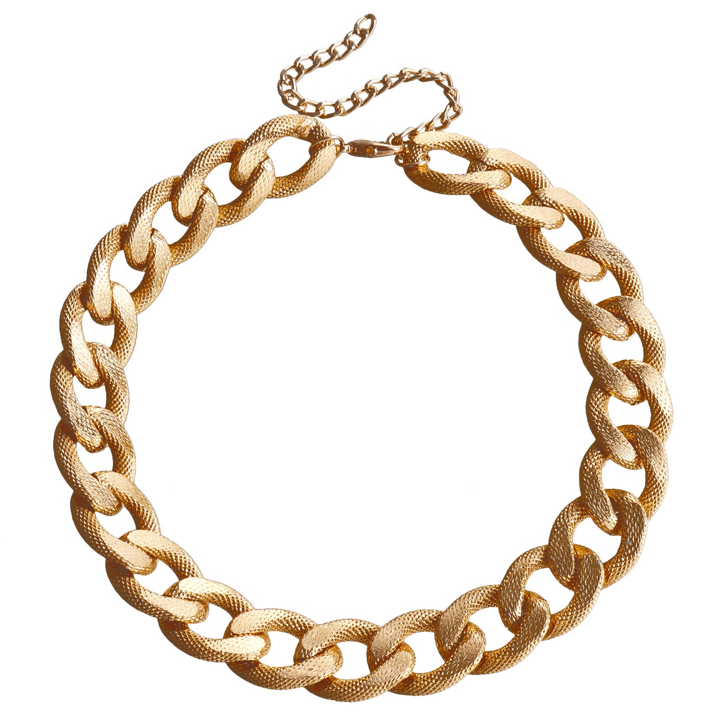 Geometric Chunky Aluminum Choker Necklace for Women with Matte Braided Chain and Electroplated Finish