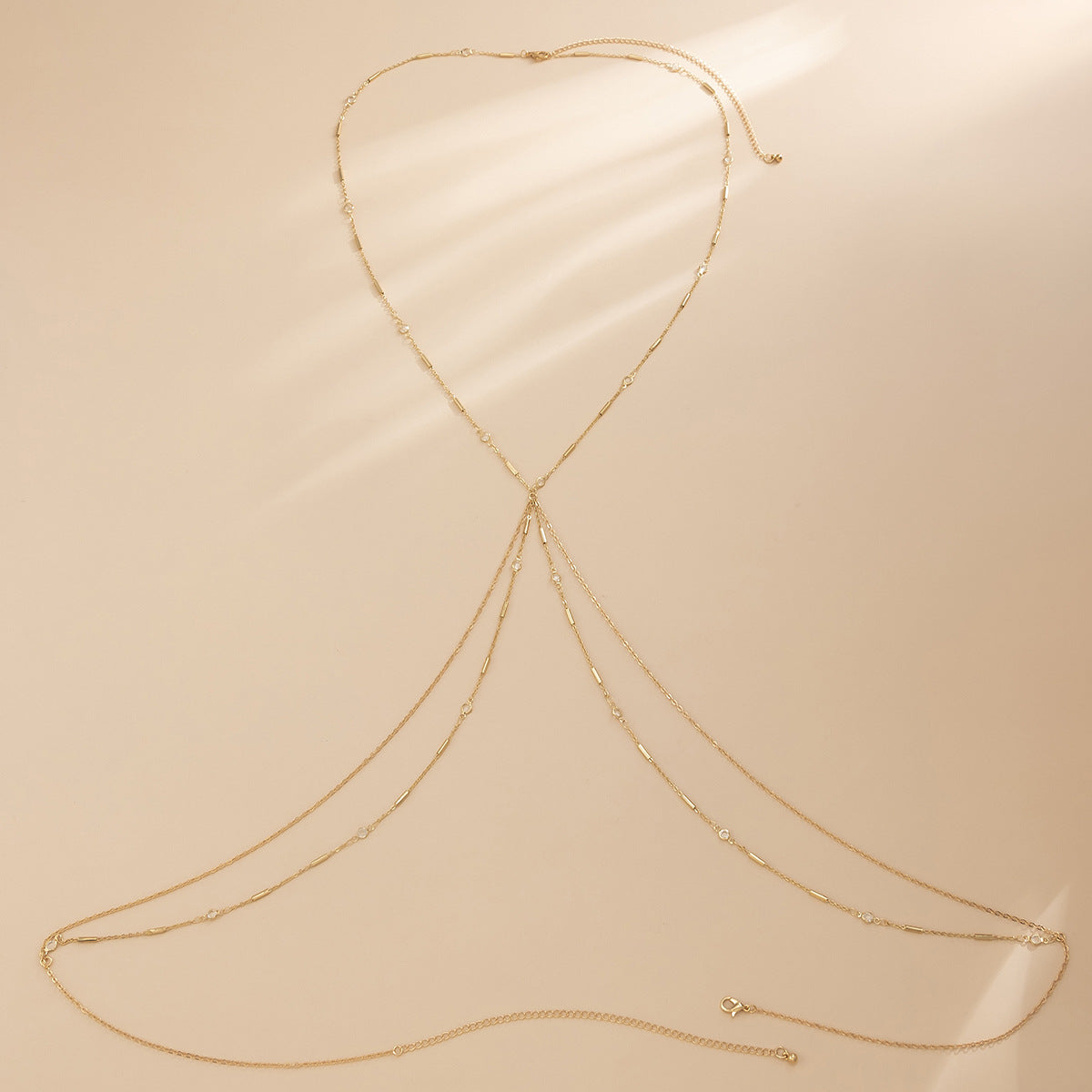 Geometric Rhinestone Alloy Body Chain for Women
