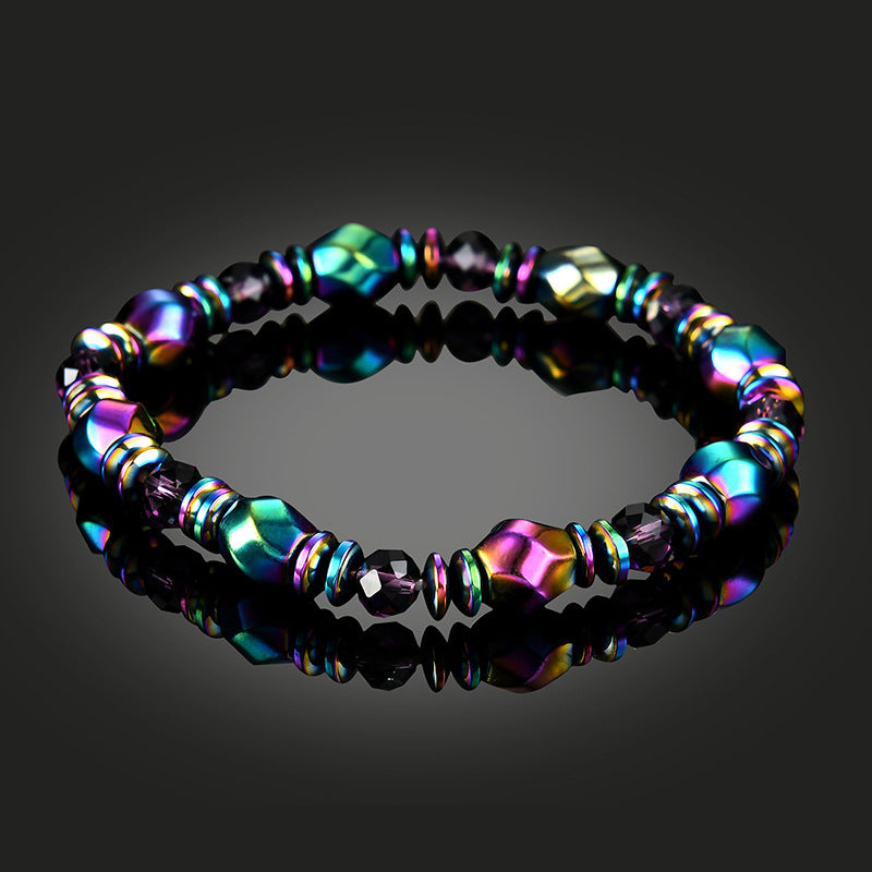 Sweet Geometric Hematite Magnetic Bracelet Unisex Handmade Woven Bangle