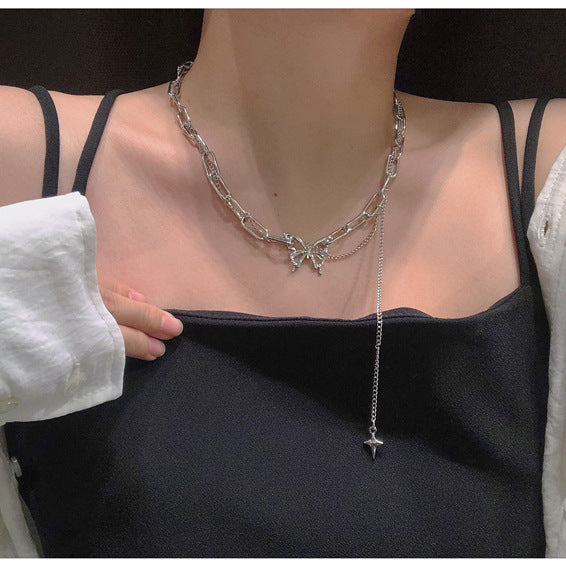 Sweet Teardrop Floral Pearl Pendant Titanium Steel Necklace for Women and Men