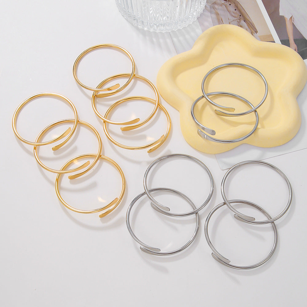 Punk Geometric Round Plated Iron Openwork Mesh Arm Cuff Set for Women