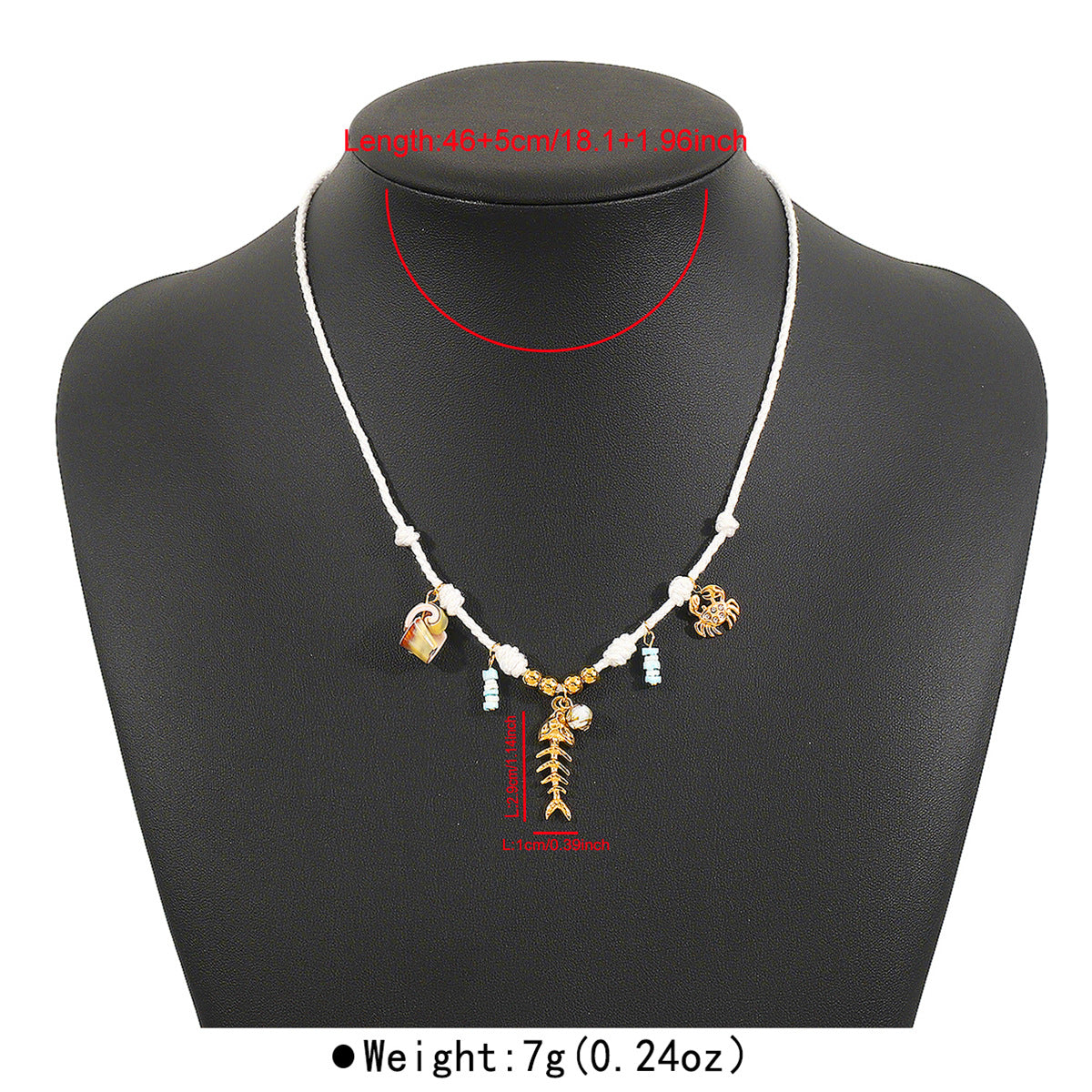 Collana con Pendente Stella Marina e Conchiglia Stile Naturale da Donna, in Acciaio Inox con Finitura Placcata Oro 14K su Catena a Cordino