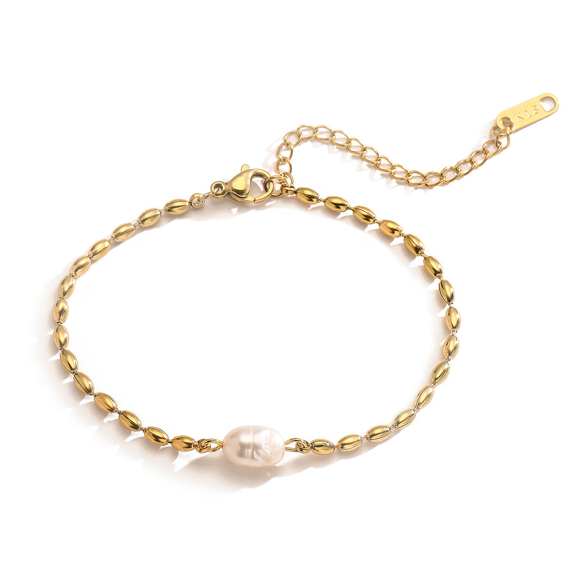 Collana Geometrica Minimalista in Acciaio al Titanio Placcato Oro Vero per Donna