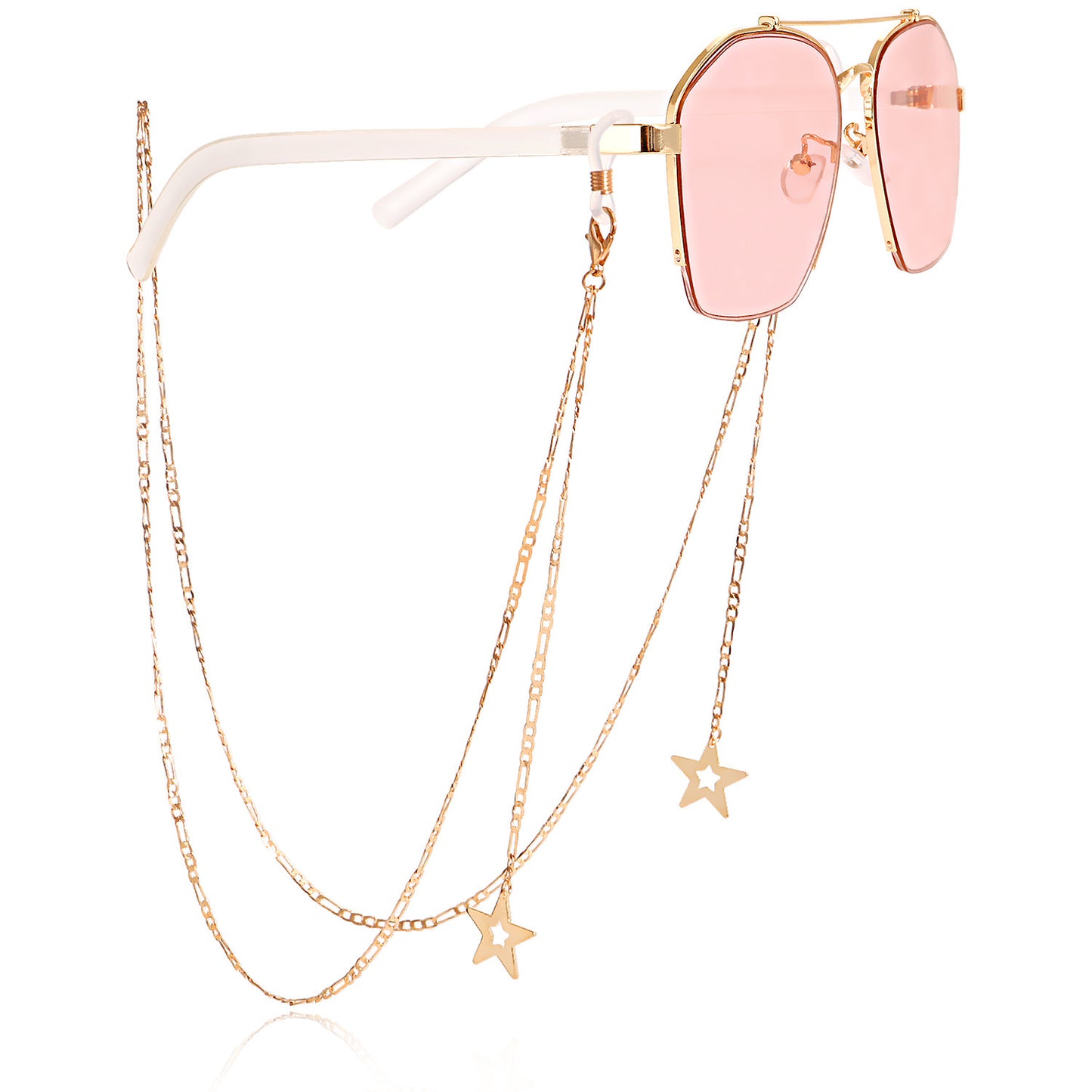 Fashion Butterfly Beaded Tassel Evil Eye Eyeglass Chain Alloy