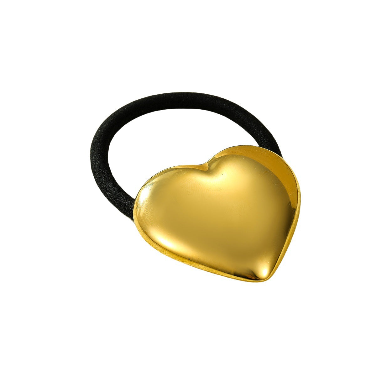 Cuerda de pelo de acero inoxidable chapado en oro de 18 quilates con forma de corazón pulido, estilo francés minimalista y alta elasticidad