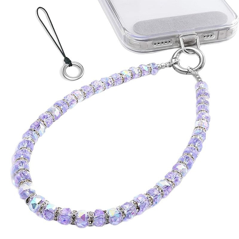 Luxury Business Round Geometric Pearl Crystal Keychain Pendant