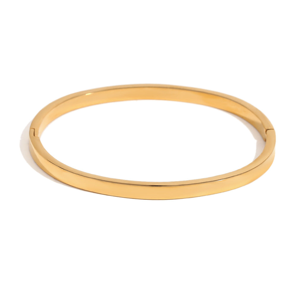Bracciale da donna placcato oro 18 carati in acciaio inossidabile geometrico minimalista