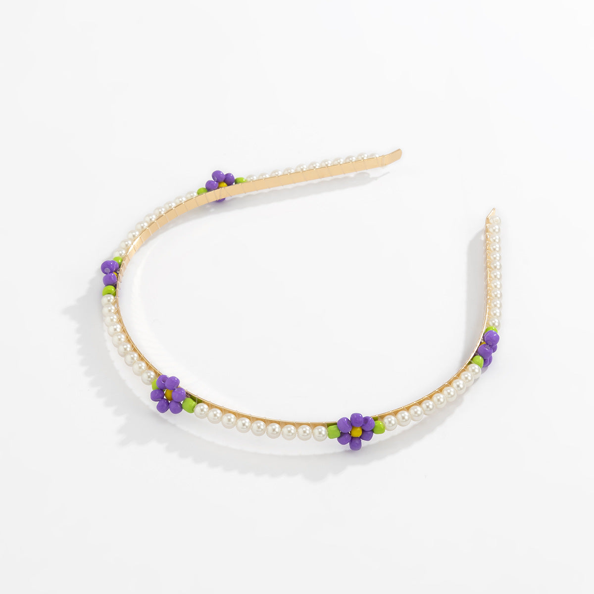 Sweet Floral Imitation Pearl Flower Iron Headband