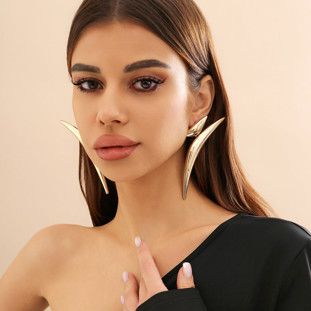 Minimalist Geometric Triangle Alloy Plated Earrings for Women