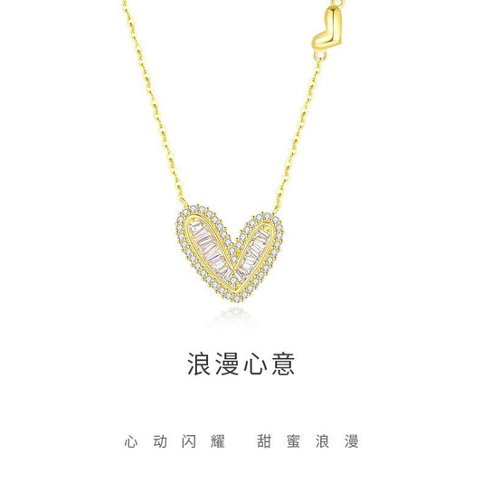 Minimalist Heart-Shaped Titanium Steel Necklace with Plated Finish for Women, O-Chain Collarbone Jewelry Gift