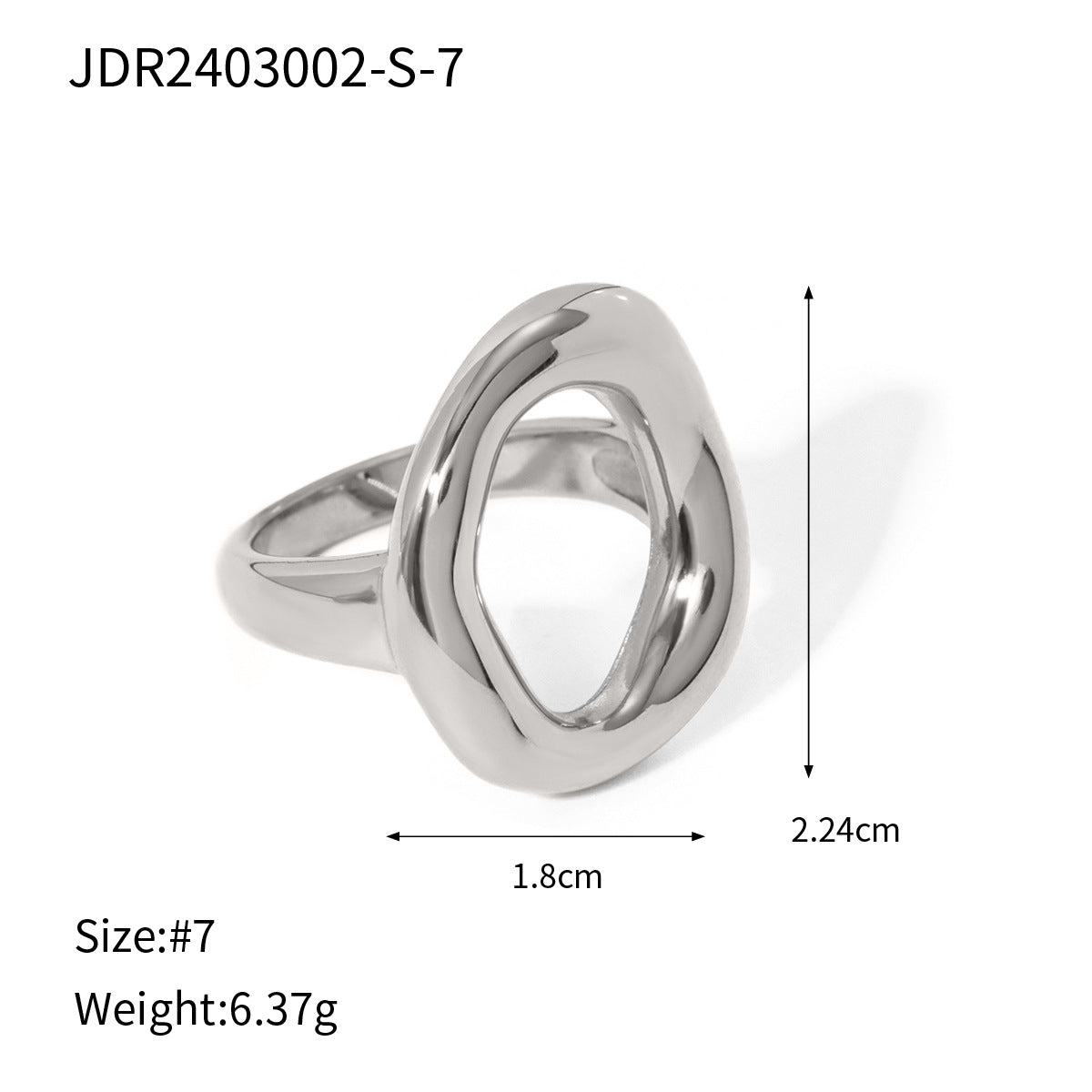 Anello da donna minimalista geometrico in acciaio inossidabile con finitura placcata