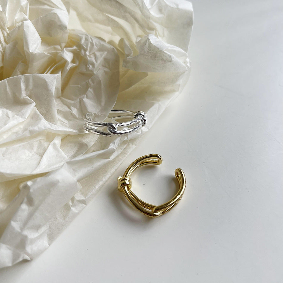 925 Sterling Silver Heart Knot Ring for Women