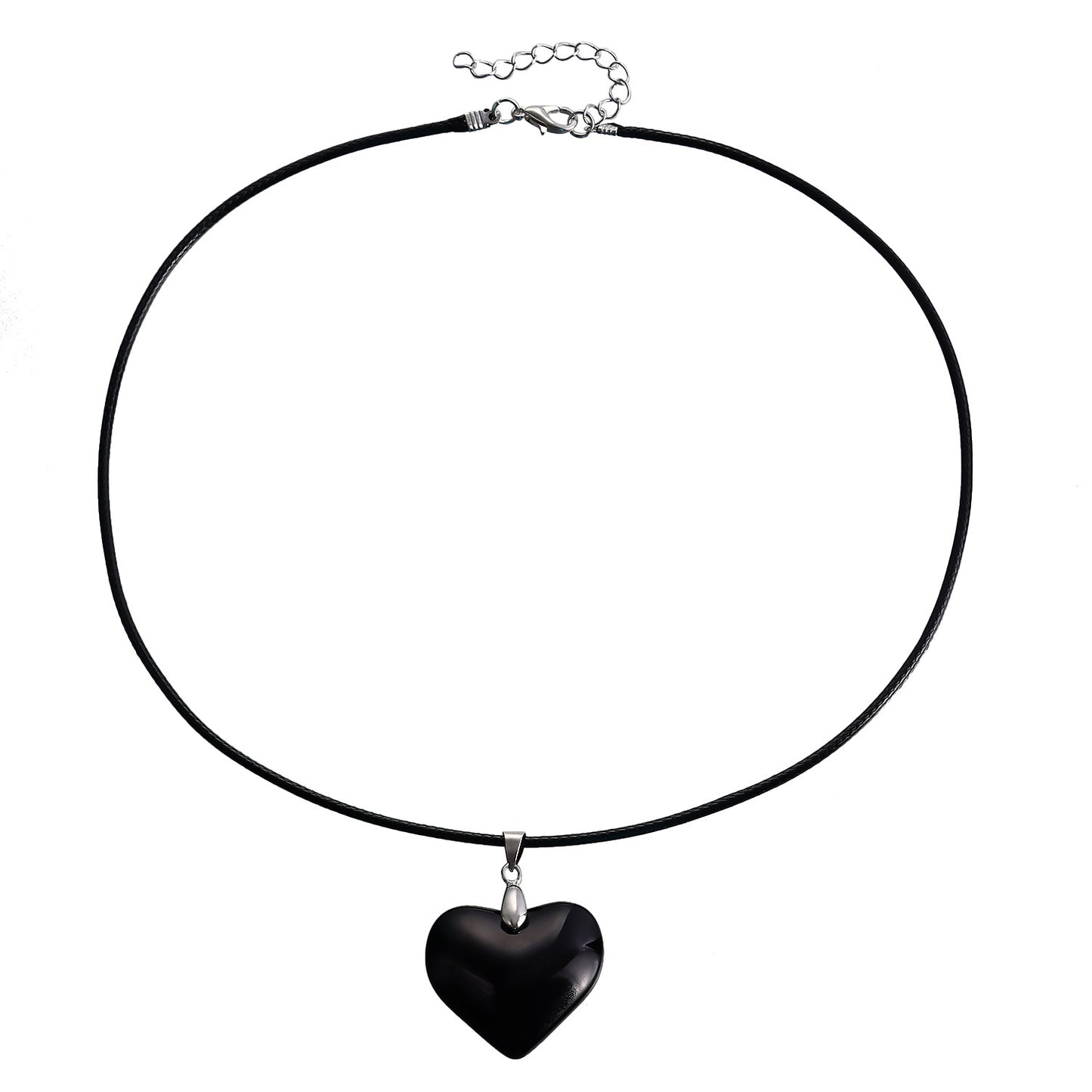 Minimalist Red Heart Pendant Necklace for Women Alloy Geometric Shape Plated Clavicle Chain