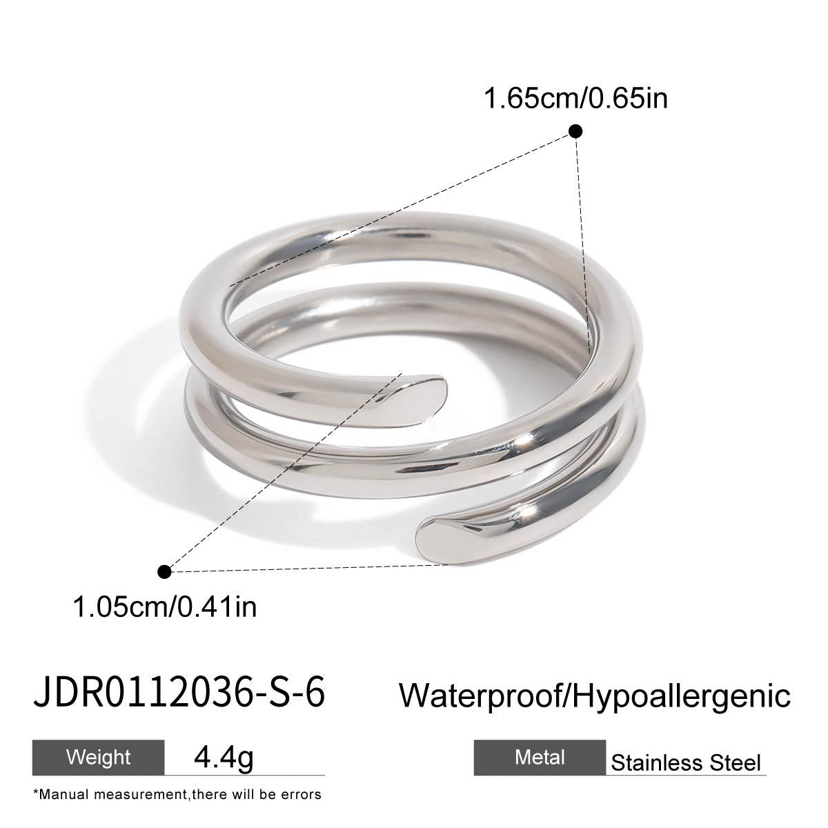 Minimalist Geometric Plated Stainless Steel Ring for Women