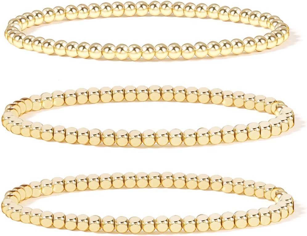 Bohemian Minimalist Geometric Plated Alloy Cuban Link Chain Pearl Bracelet Set for Women