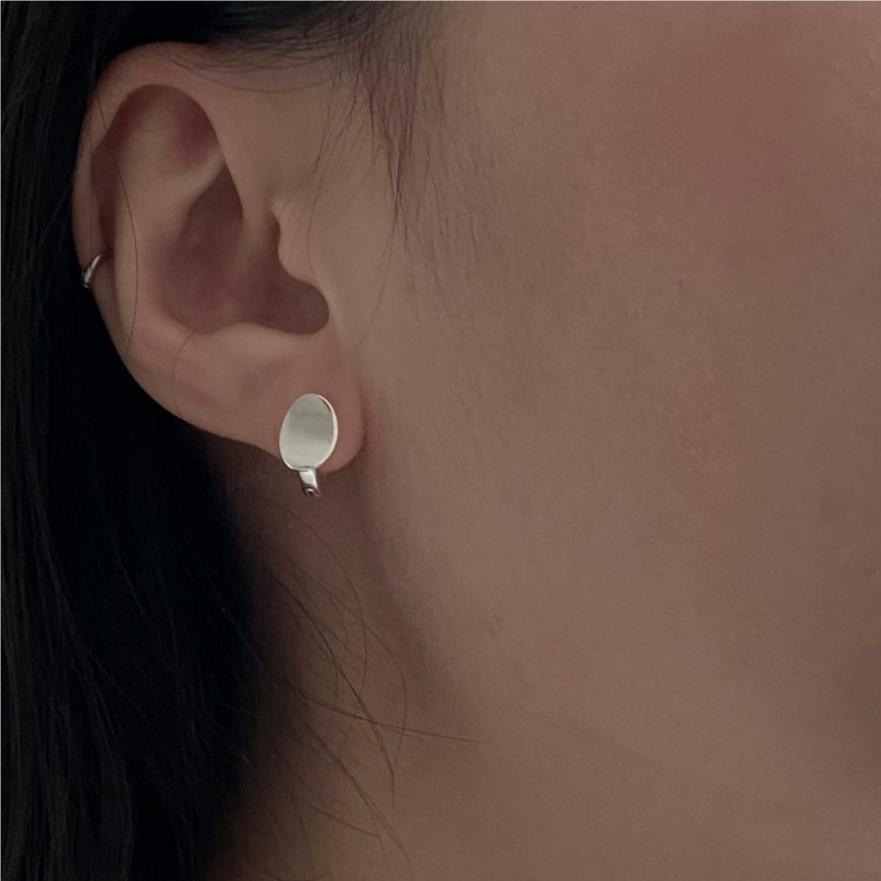 Minimalist Geometric Heart-Shaped 925 Sterling Silver Handcrafted Stud Earrings for Women