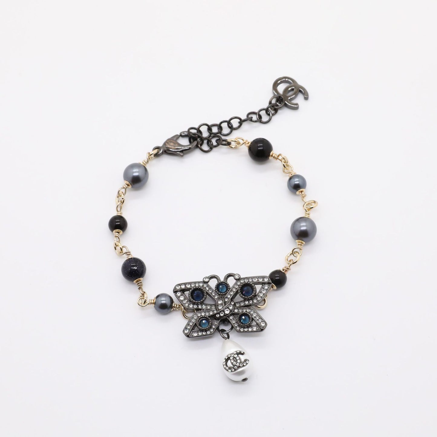 Vintage Gold Plated Brass Butterfly Necklace for Women