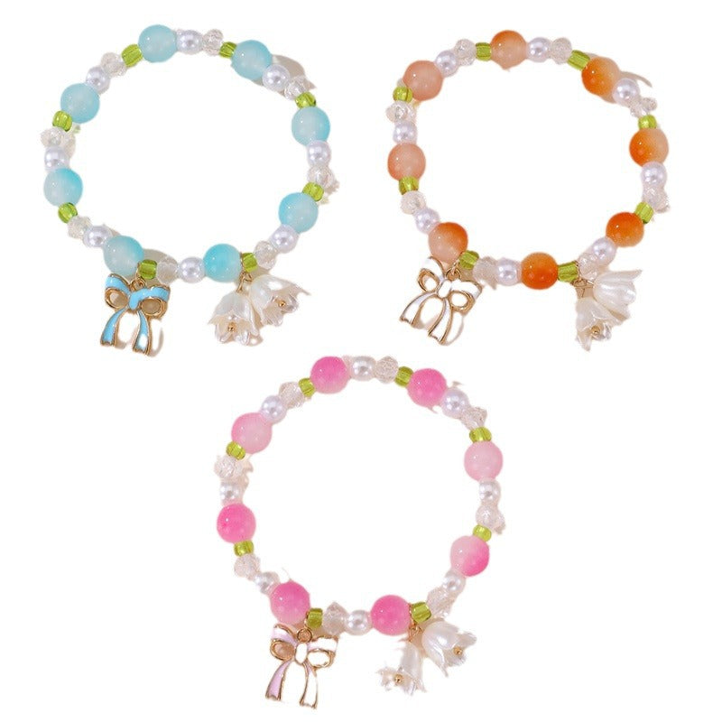 Braccialetto Mughetto Dolce per Bambine, Braccialetto in Resina Minimalista Stile Fresco con Design a Stella, Gioielli Artigianali alla Moda per Bambine dai 6 ai 10 Anni