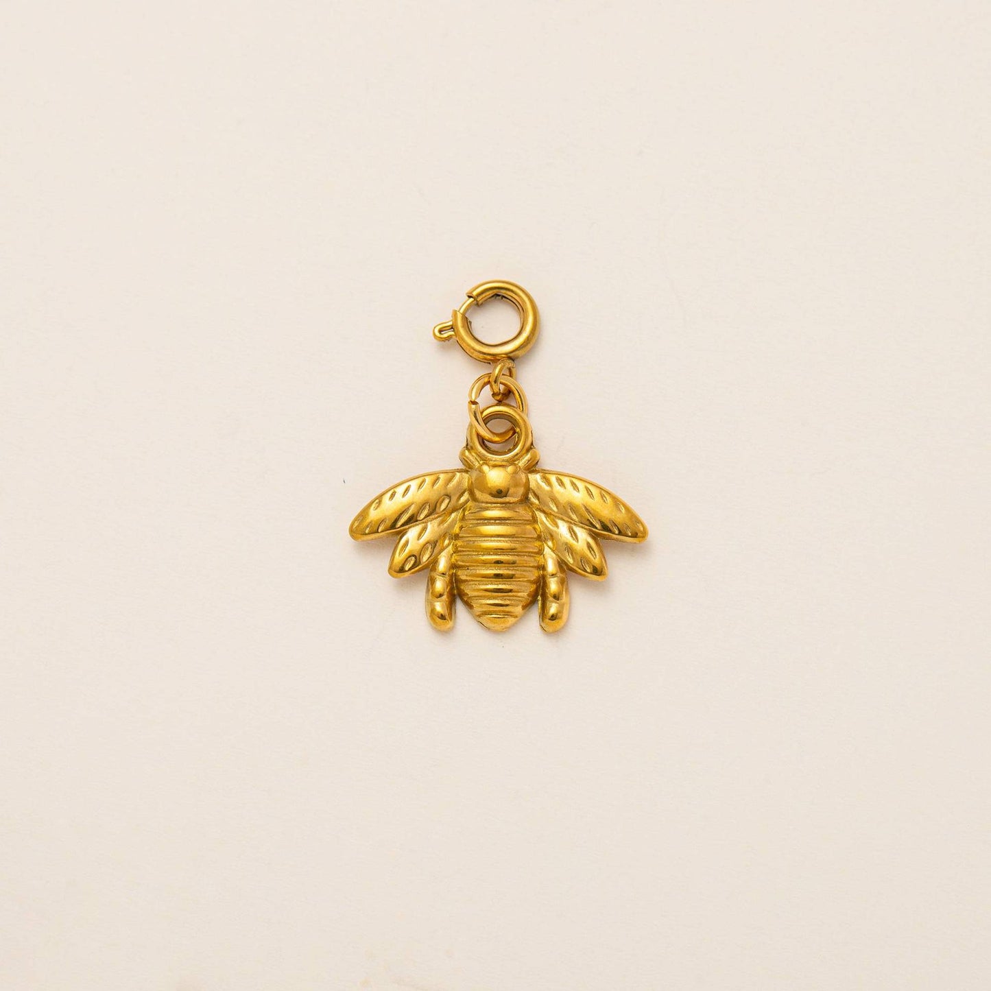 Vintage 18K Gold Plated Stainless Steel Animal Dog Pendant Charm Bar PVD Coated
