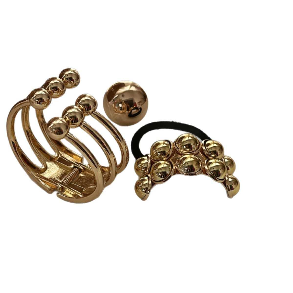 Fashion Gold Plated Alloy Round Geometric Hair Ring Set