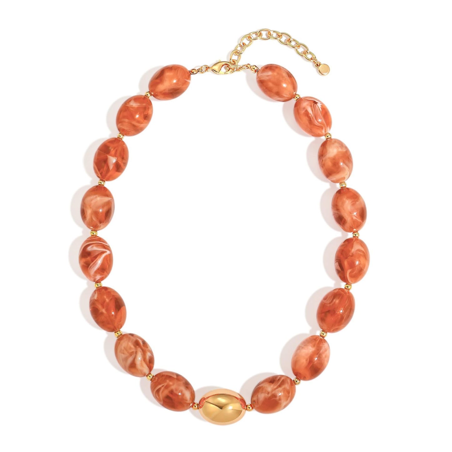 Bohemian Minimalist Geometric Resin Beaded Necklace for Women Casual Cable Chain Choker