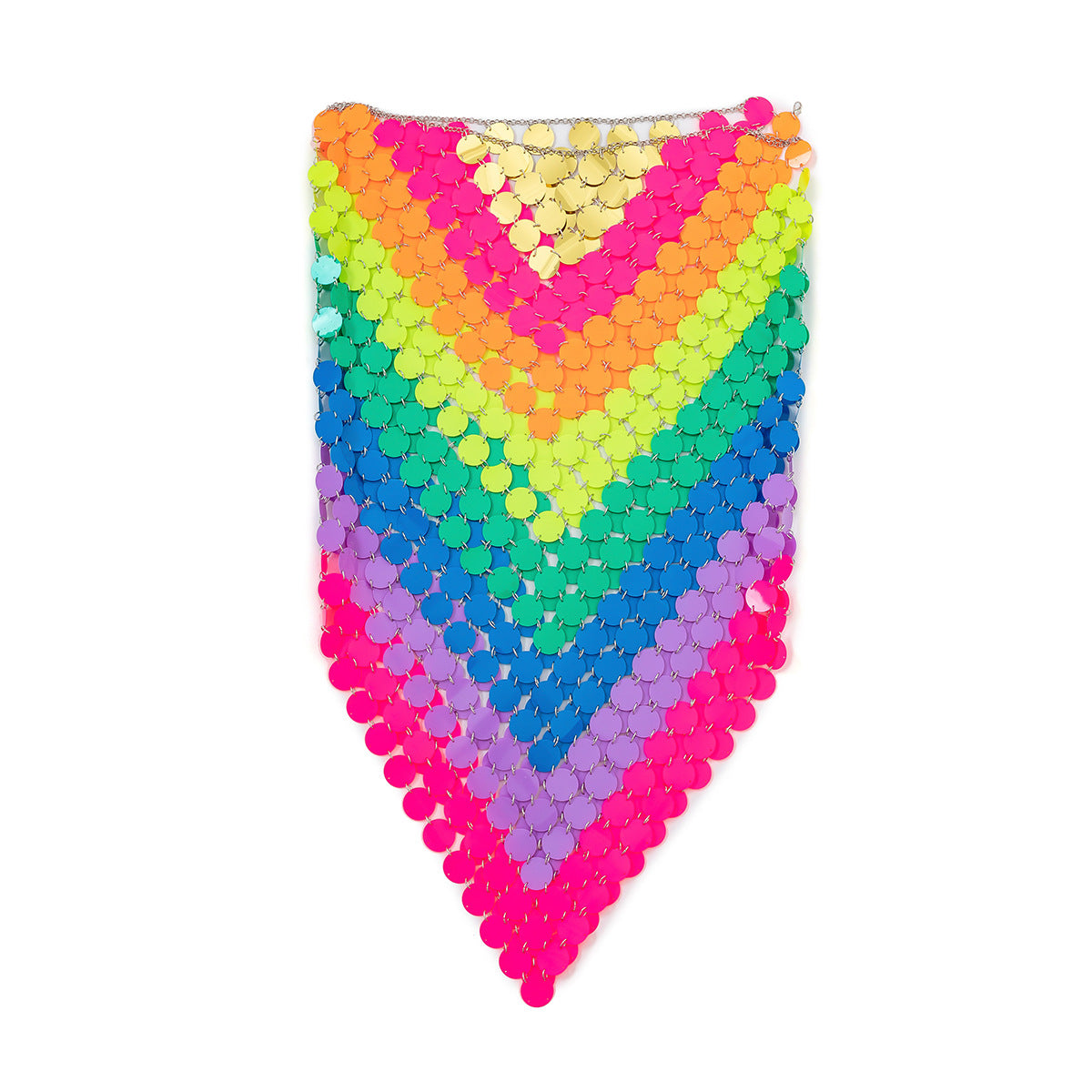 Geometric Resin Body Chain with Sequins and Tassels for Women
