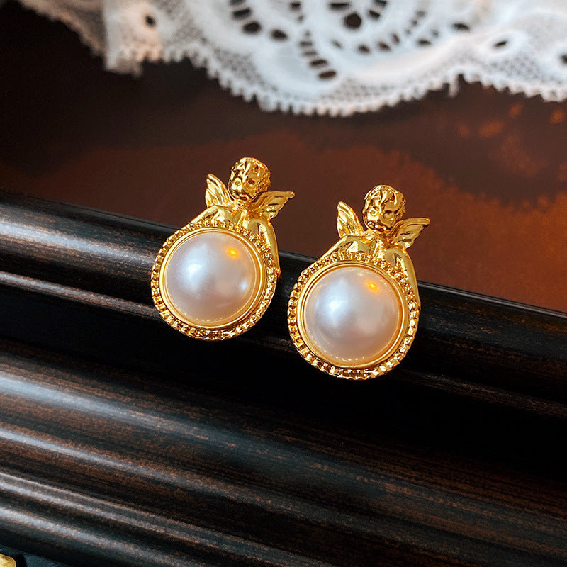 Vintage Geometric Alloy Earrings with Gold-Plated Finish and Stainless Steel Posts for Women