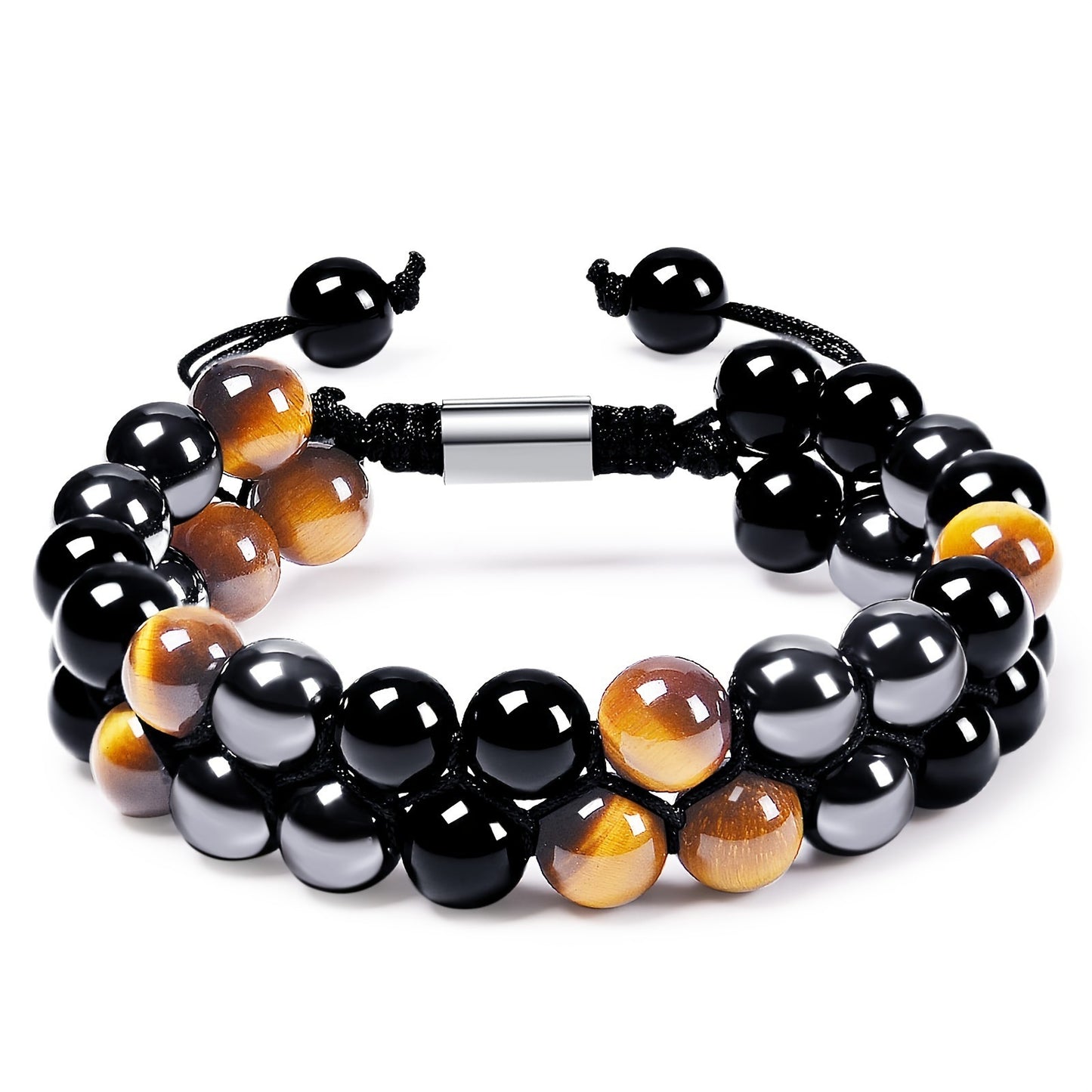 Unisex Animal Charm Alloy Bracelet with Natural Turquoise Agate and Crystal Stones