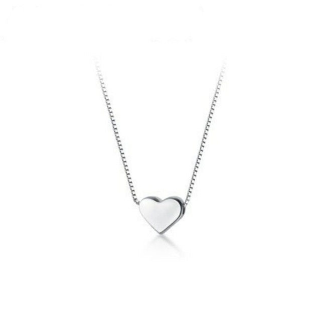 Minimalist Elegant Heart Titanium Steel Plated Pendant Necklace for Unisex
