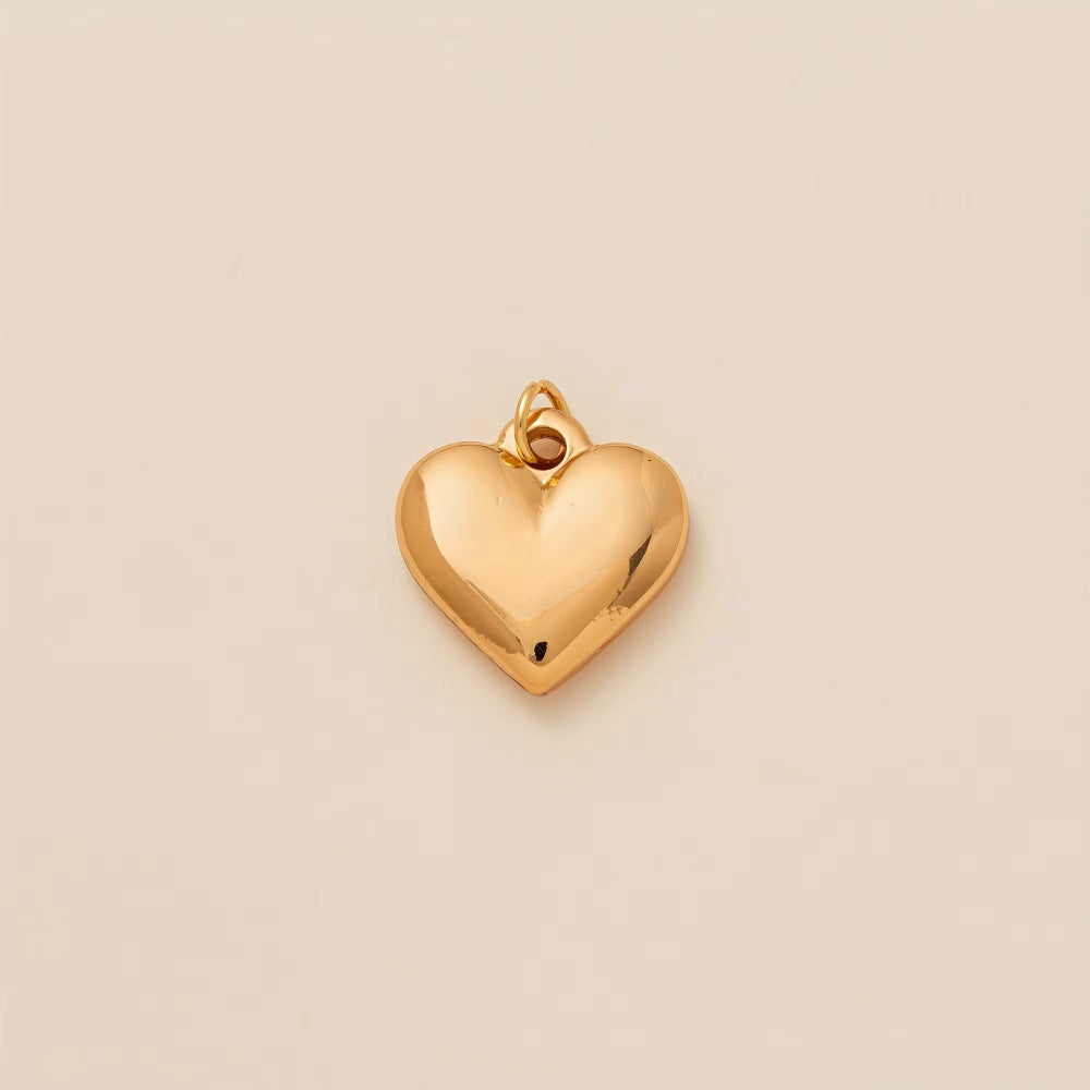 Sweet Stainless Steel Plated Heart Geometric Pendant Necklace