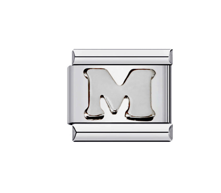 Minimalist Letter Stainless Steel Plating Charm Bar