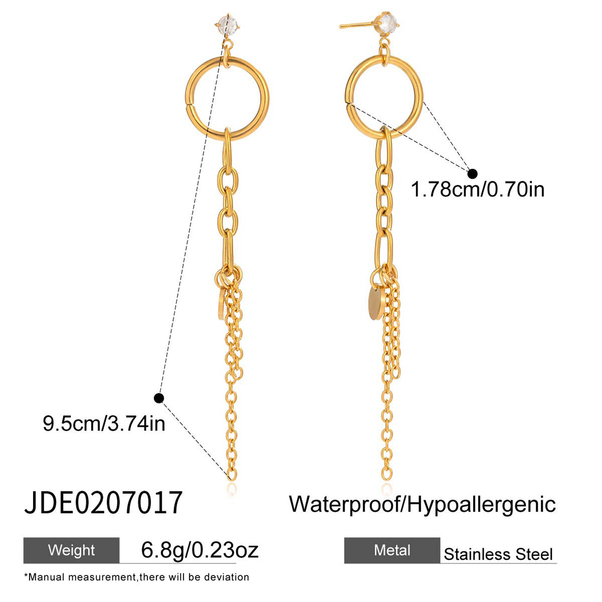 Pendientes Colgantes Minimalistas Geométricos de Acero Inoxidable con Acabado Chapado para Mujer