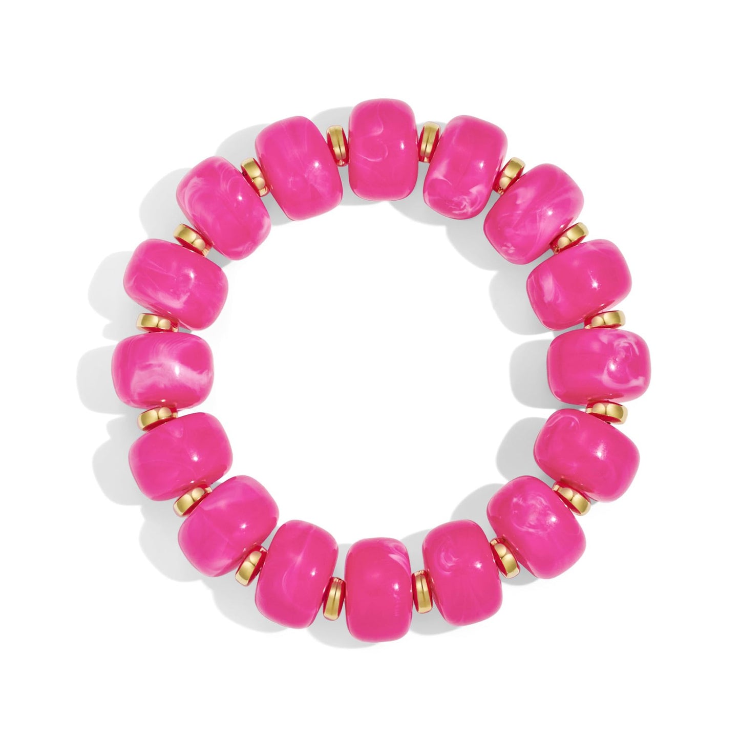 Bohemian Minimalist Geometric Round Resin Acrylic Beaded Bracelet for Women