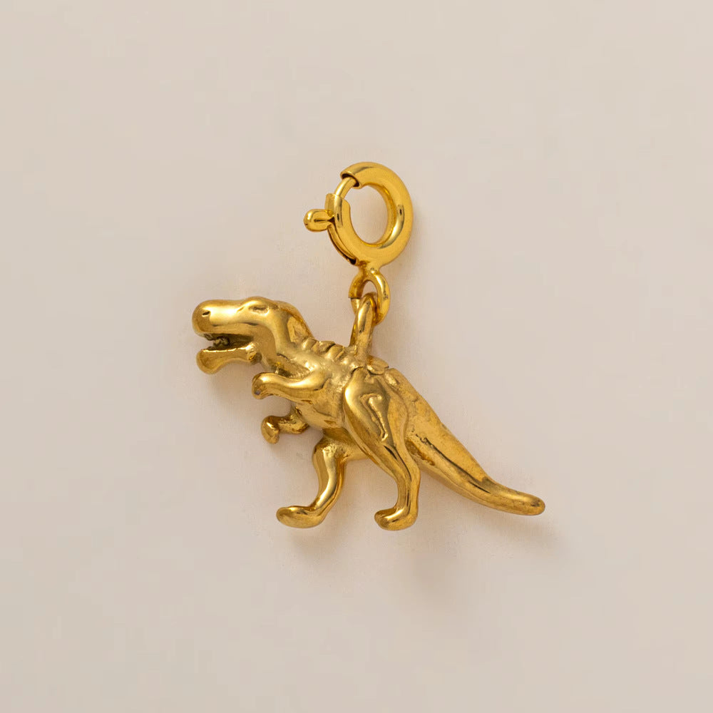 Vintage Stainless Steel PVD Gold Plated Animal Insect Pendant Charm Bar for Women