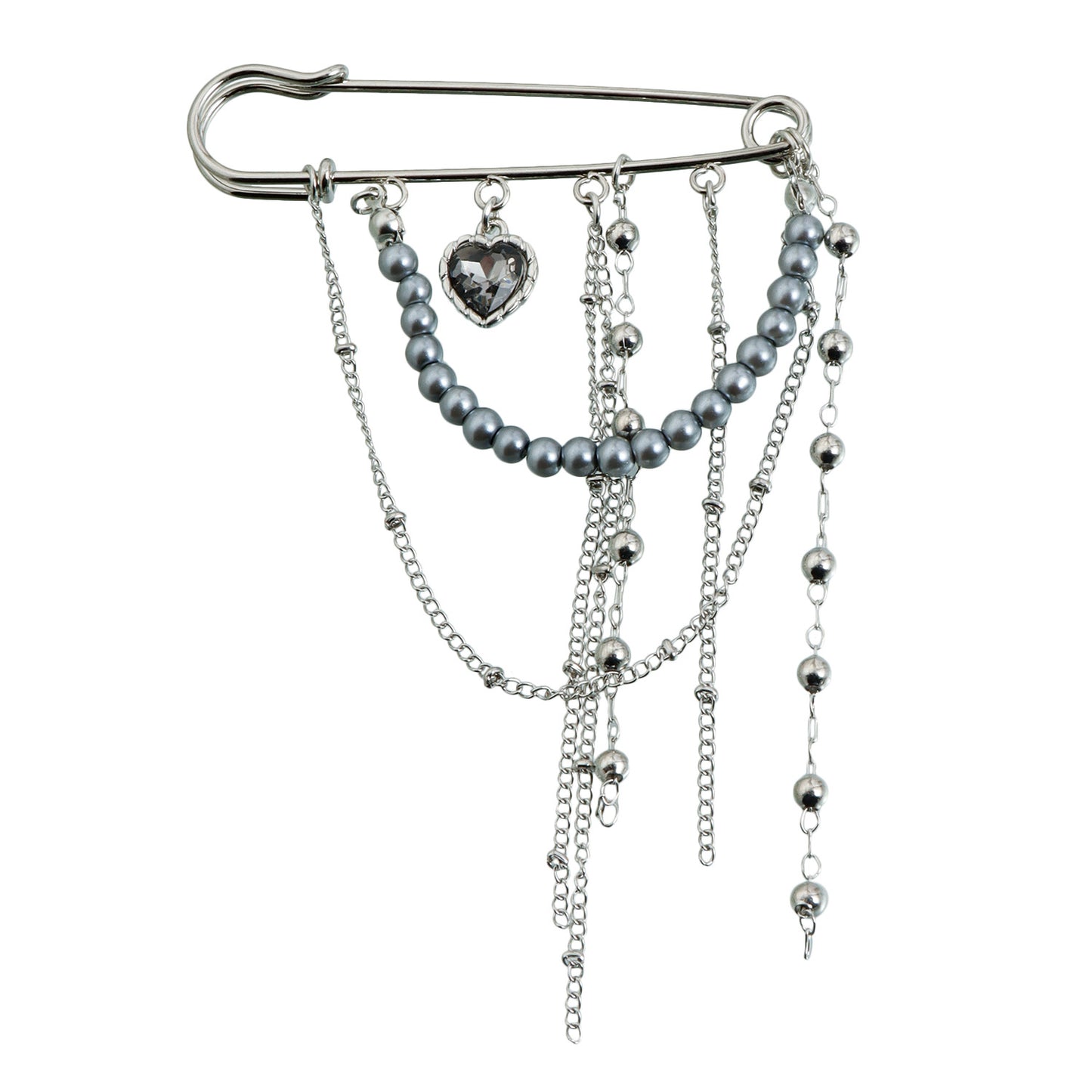Sweet Streetwear Heart Geometric Rhinestone Plated Alloy Necklace for Women and Men