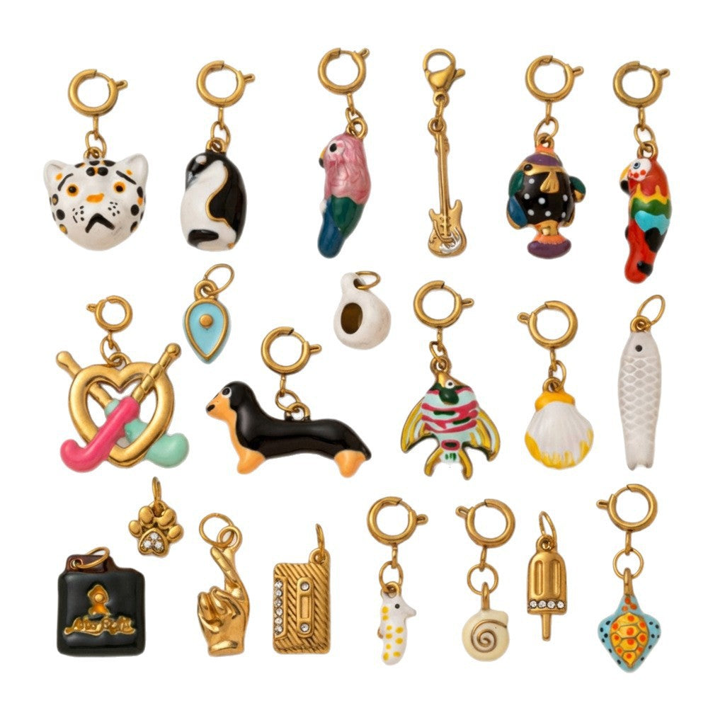 Vintage 18K Gold Plated Stainless Steel DIY Charm Bar