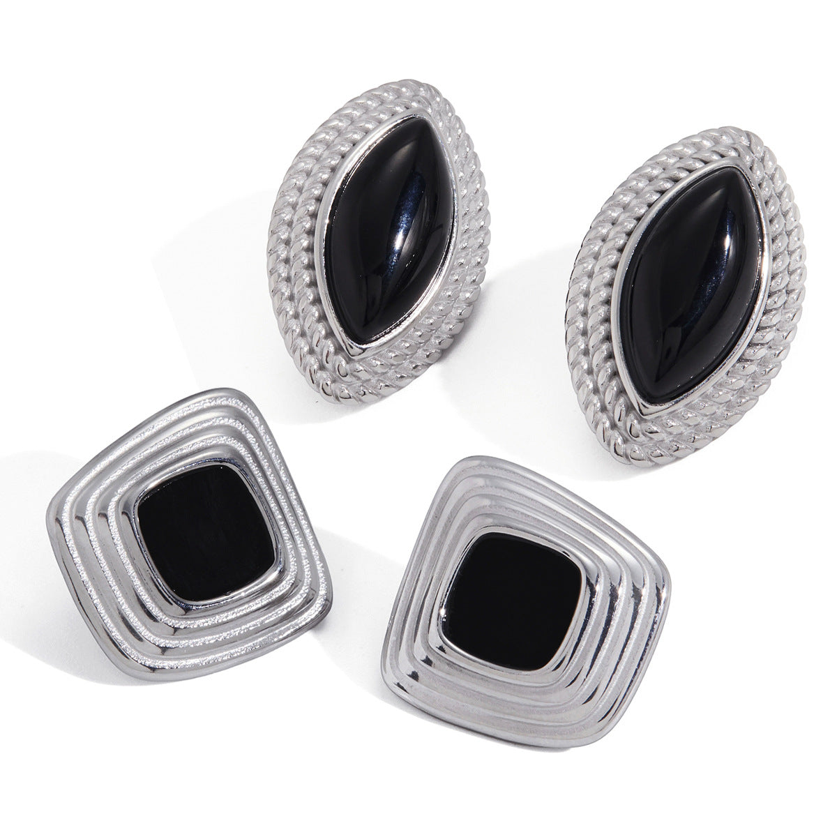 Orecchini da donna in acciaio inossidabile con goccia geometrica a olio, lusso minimalista