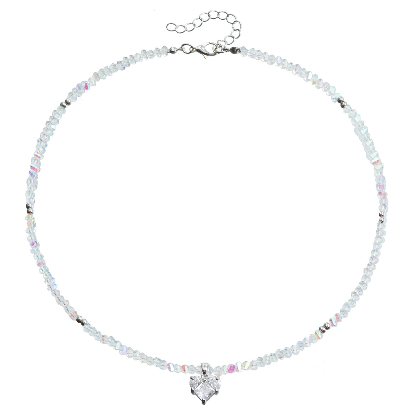 Handmade Beaded Heart Pendant Necklace with Glass Seed Beads for Women