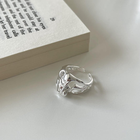 Anello da donna minimalista vintage in argento sterling 925 con zirconi cubici intarsiati geometrici
