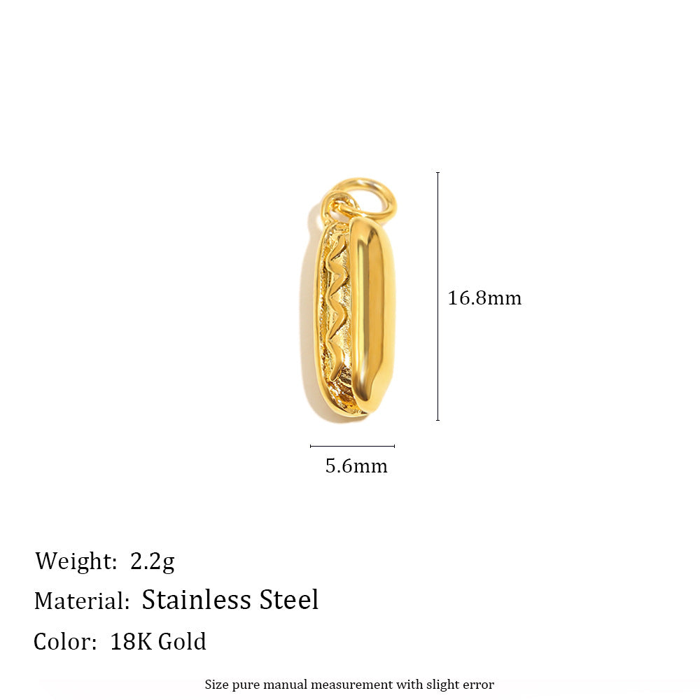 18K Gold Plated Stainless Steel Geometric Donut Charm Bar