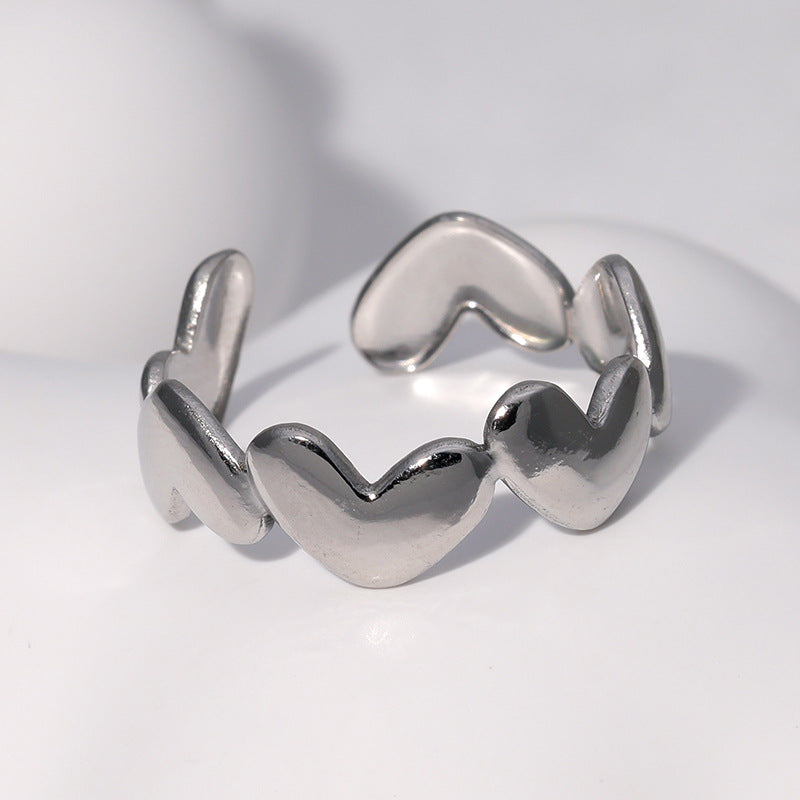 Anello Aperto Geometrico Minimalista Gioielli Moda da Donna in Acciaio Inossidabile Placcato Oro 18K