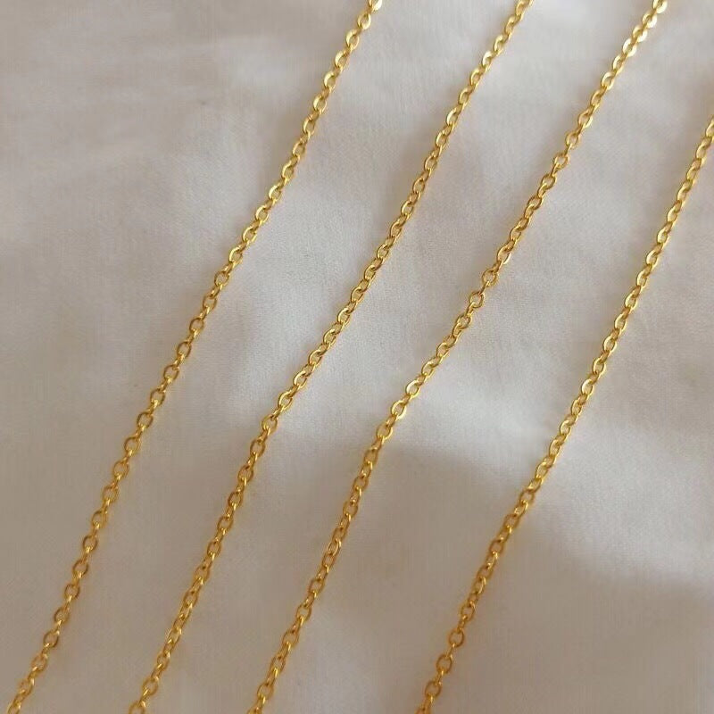 Collana a catena a O in acciaio al titanio minimalista da donna Collana sottile per clavicola senza ciondolo Gioielli in acciaio inossidabile ipoallergenici