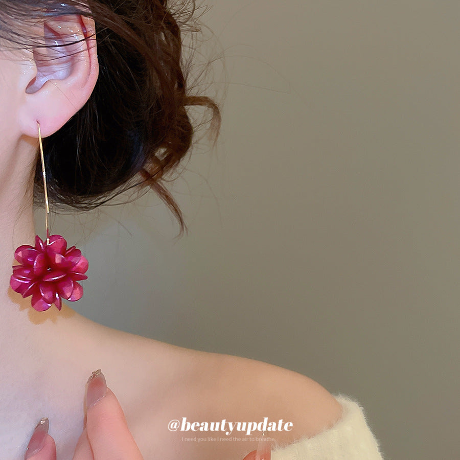 Orecchini pendenti da donna con perle e fiori, ganci in acciaio placcato, gioielli eleganti e minimalisti